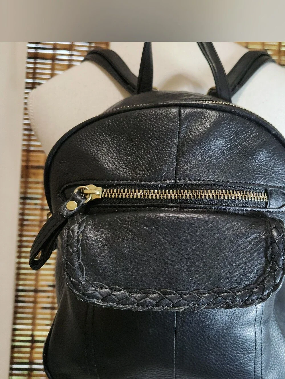 Vintage Great American Leatherworks Black Leather Backpack Purse